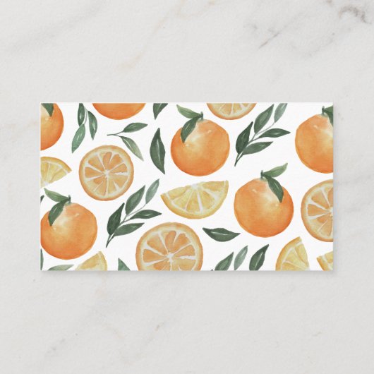 Carte De Placement Mariage d'agrumes aquarelle. Le jardin fleuri d'ét (Dos)