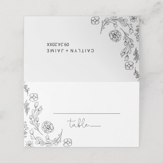 Carte De Placement Mariage Dainty Elegance (Extérieur déplié)