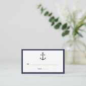 Carte De Placement Mariage d'Ancre bleu marine moderne (Debout devant)