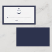 Carte De Placement Mariage d'Ancre bleu marine moderne (Devant / Derrière)