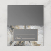 Carte De Placement Mariage d'aquarelle artistique moderne Gold Anthra (Extérieur déplié)