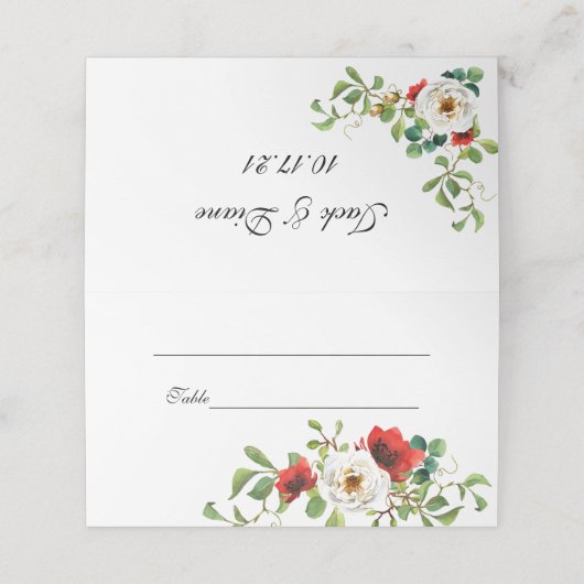 Carte De Placement Mariage d'aquarelle automne (Extérieur déplié)