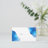 Carte De Placement Mariage d'aquarelle bleu (Debout devant)