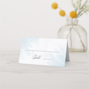 Carte De Placement Mariage d'aquarelle bleu cyan élégant