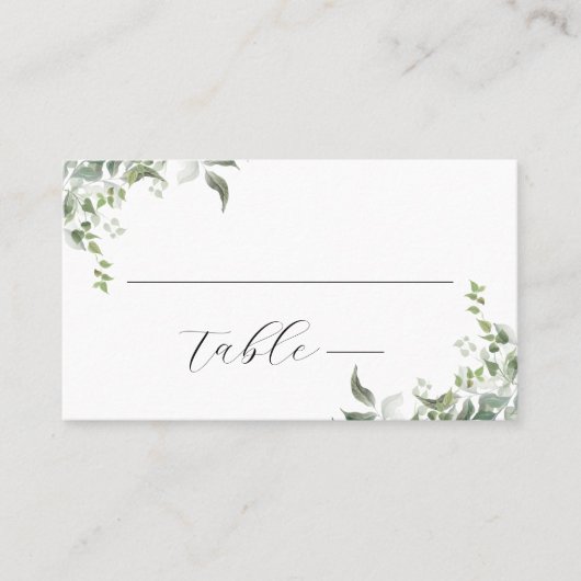 Carte De Placement Mariage d'aquarelle botanique noir blanc (Devant)