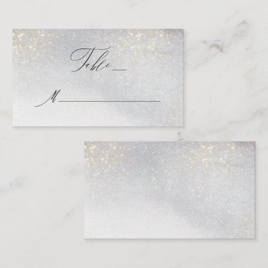 Carte De Placement Mariage d'aquarelle chic Silver Gold (Devant / Derrière)