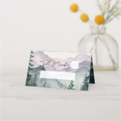 Carte De Placement Mariage d'aquarelle de la forêt de Misty Mountain (Devant)