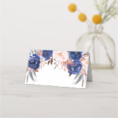 Carte De Placement Mariage d'aquarelle de la marine (Dos)