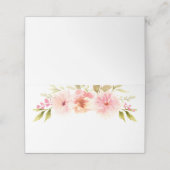 Carte De Placement Mariage d'aquarelle de printemps rose (Extérieur déplié)