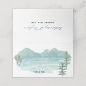 Carte De Placement Mariage d'aquarelle du lac Mountain (Extérieur déplié)