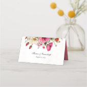 Carte De Placement Mariage d'aquarelle florale dynamique (Dos)
