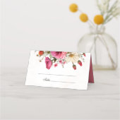 Carte De Placement Mariage d'aquarelle florale dynamique (Devant)