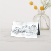 Carte De Placement Mariage d'aquarelle Foggy Mountain (Dos)