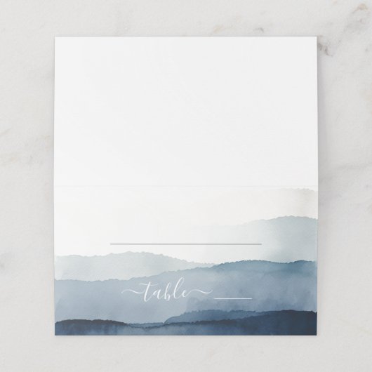 Carte De Placement Mariage d'aquarelle marine (Extérieur déplié)