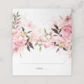 Carte De Placement Mariage d'aquarelle rose (Extérieur déplié)