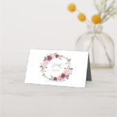 Carte De Placement Mariage d'aquarelle rose bordeaux gris (Dos)