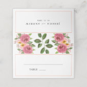 Carte De Placement Mariage d'aquarelle rose pâle (Extérieur déplié)