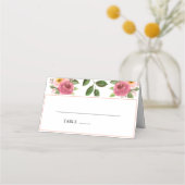 Carte De Placement Mariage d'aquarelle rose pâle (Devant)