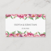 Carte De Placement Mariage d'aquarelle rose pâle (Dos)