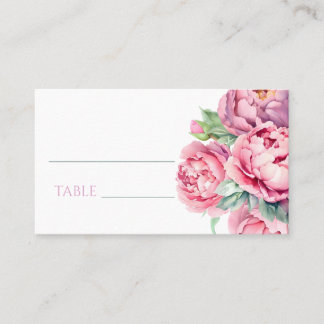 Carte De Placement Mariage d'aquarelle rose pâle