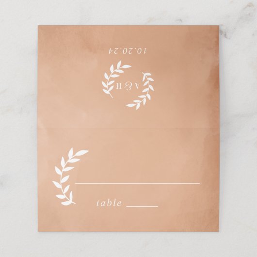 Carte De Placement Mariage d'aquarelle rustique (Extérieur déplié)