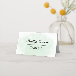 Carte De Placement Mariage d'aquarelle vert à la menthe
