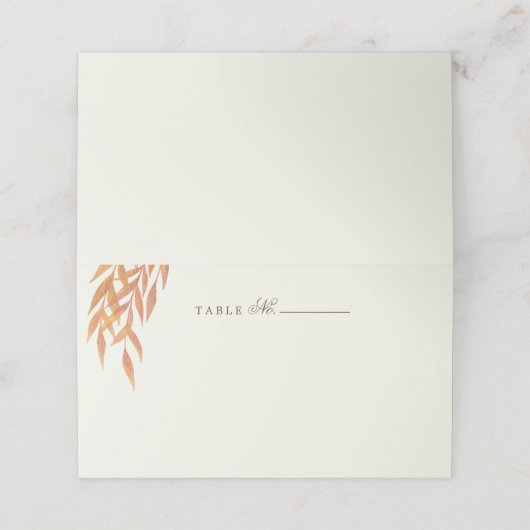 Carte De Placement Mariage d'automne simple à branches orange (Extérieur déplié)