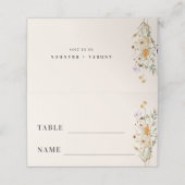 Carte De Placement Mariage de automne Boho Crème Rustique Fleur sauva (Extérieur déplié)