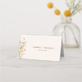 Carte De Placement Mariage de automne Boho Crème Rustique Fleur sauva (Dos)