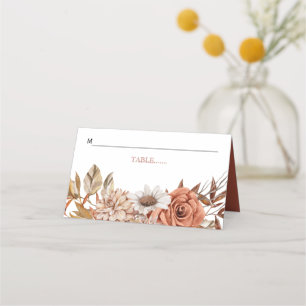 Carte De Placement Mariage de automne de disposition de fleurs en ter