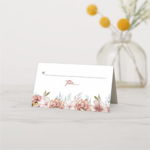 Carte De Placement Mariage de automne fleuri à l'aquarelle en terre c