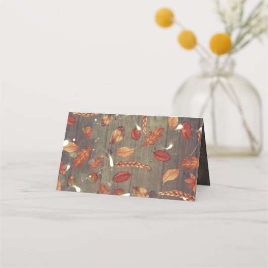 Carte De Placement Mariage de automne rustique (Dos)