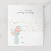 Carte De Placement Mariage de bocal Mason en verre dépoli (Extérieur déplié)