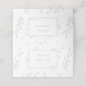 Carte De Placement Mariage de Boho Floral Corner Argent (Extérieur déplié)