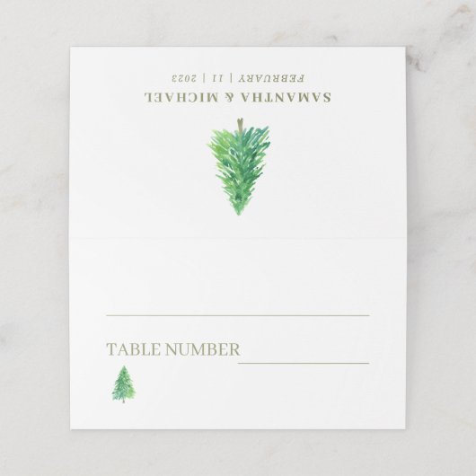 Carte De Placement Mariage de Boho Floral Forêt (Extérieur déplié)