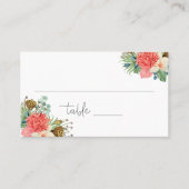 Carte De Placement Mariage de bouquet Fleur sauvage Boho rose (Devant)