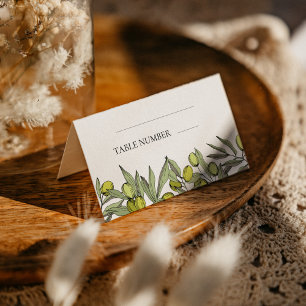 Carte De Placement Mariage de branche Olive moderne