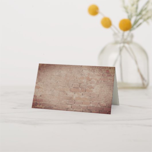 Carte De Placement Mariage de briques rustiques (Dos)