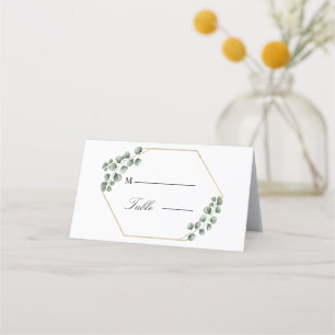 Carte De Placement Mariage de cadre de Parties scintillant Feuille Eu