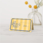 Carte De Placement Mariage de cadre Floral Jaune  (Devant)