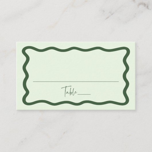 Carte De Placement Mariage de cadre vert moderne (Devant)