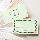 Carte De Placement Mariage de cadre vert moderne