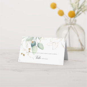 Carte De Placement Mariage de calligraphie d'Eucalyptus d'or