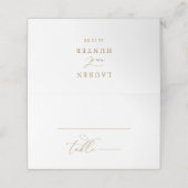 Carte De Placement Mariage de calligraphie d'or rustique Numéro de ta (Extérieur déplié)