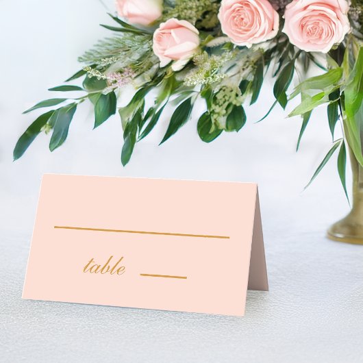 Carte De Placement Mariage de calligraphie dorée rose simple