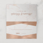 Carte De Placement Mariage de calligraphie en cuivre de marbre géomét (Extérieur déplié)