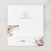 Carte De Placement Mariage de calligraphie florale couleur or rustiqu (Extérieur déplié)