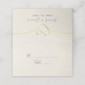 Carte De Placement Mariage de calligraphie or (Extérieur déplié)