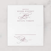 Carte De Placement Mariage de calligraphie romantique de Bourgogne (Extérieur déplié)