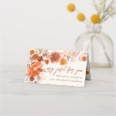 Carte De Placement Mariage de chaise d'automne en crème légère (Dos)